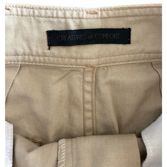 Creatures Of Comfort Madison Wide Leg High Waisted Pants Womens Cream Size 4 USA - Picture 4 of 8